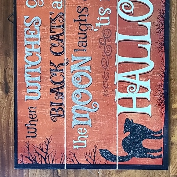 🐈⬛️Host Pick🐈⬛️ Pier 1 Imports Halloween Wall Sign Witches and Cats - Picture 2 of 12